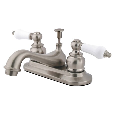 Kingston Brass Restoration, 4" Centerset Bathroom Faucet, Brushed Nickel KB608PL